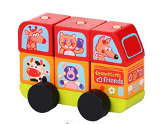 Деревянная игрушка Автобус Веселые звери 1