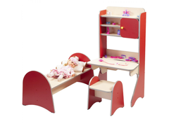 Стенка мебельная "Больница детская" из 3-х элементов: стол, табурет и кровать 1