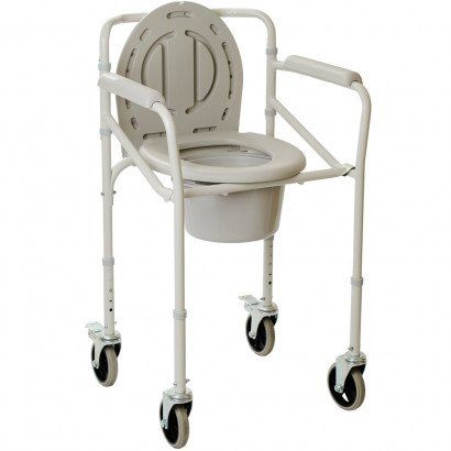 Складаний стілець-туалет на колесах 2