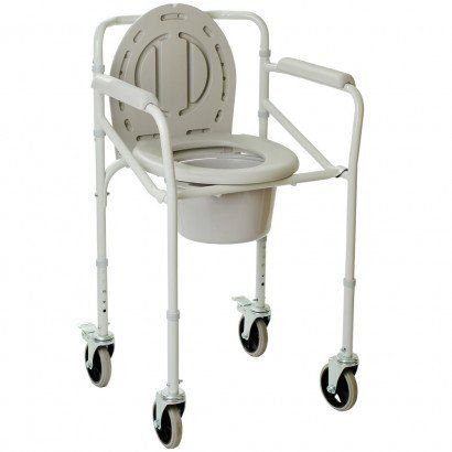 Складаний стілець-туалет на колесах 3