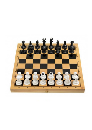Набор шахматы пластиковые + доска дерево 5