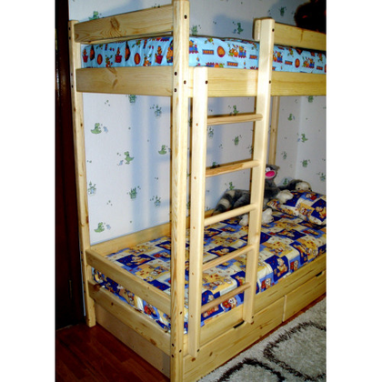 Двоярусне ліжко з натурального дерева 4