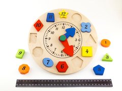 Розвиваюча дерев'яна іграшка Годинник - Сортер 1