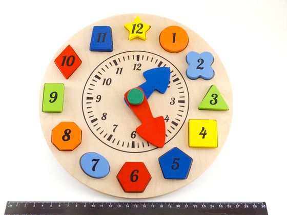 Розвиваюча дерев'яна іграшка Годинник - Сортер 3