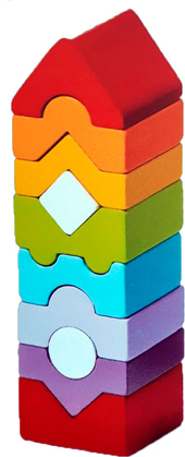 Дерев'яна розвиваюча іграшка Пірамідка 10 деталей 1
