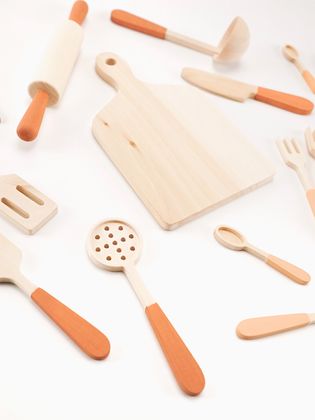Дитячий дерев'яний ігровий Набір кухонного приладдя 5