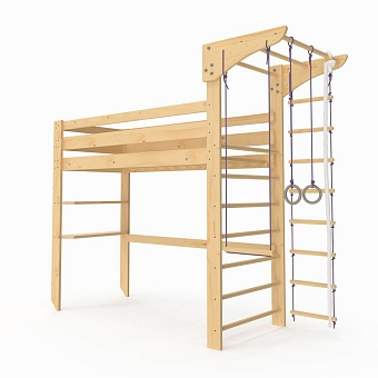Ліжко горище зі шведською стінкою babyson 12 80x190см 2