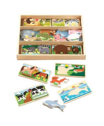 Набор деревянных карточек/рисунков Животные 1