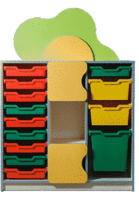 Стенка детская Цветочная поляна элемент №11 с пластиковыми ящиками 2