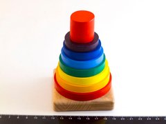 Деревянная игрушка Пирамидка радуга 1