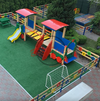 Дитячий гімнастичний комплекс для вулиці Паровозик з вагончиком 2