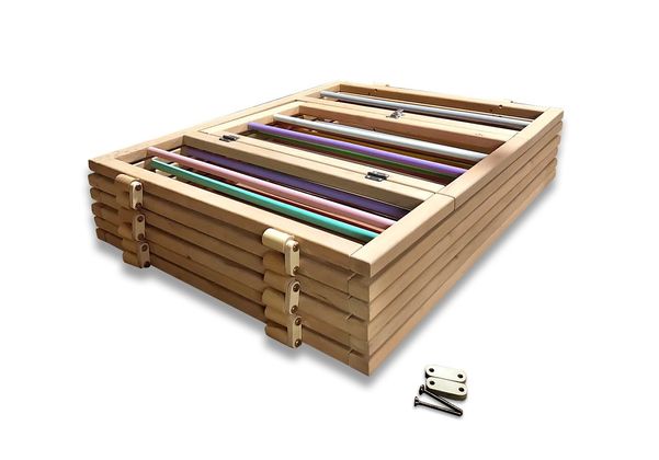 Дитячий дерев'яний манеж складаний кольоровий на 6 секцій 4
