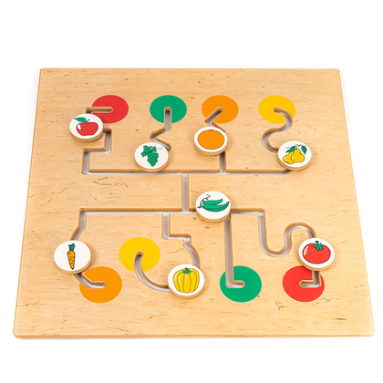 Дерев'яна ігрова панель Лабіринт фрукти-овочі 2