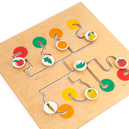 Деревянная игровая панель Лабиринт фрукты-овощи 3