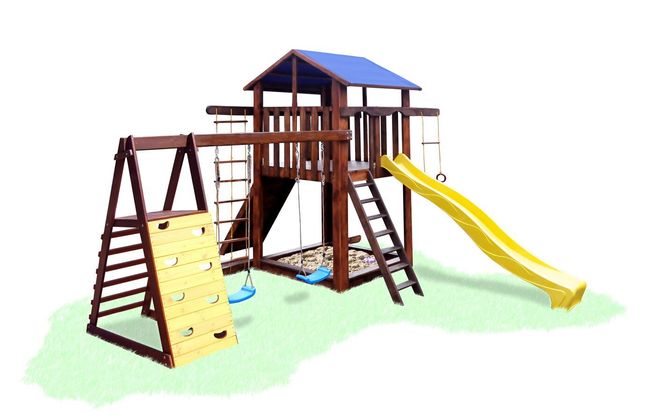 Детский игровой комплекс с качелями 2-люкс 1