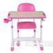 Комплект парта і стілець-трансформери PICCOLINO ІІ , Рожевий, від 3-ох до 10-ти років, 15, Навчальний стіл для однієї дитини, 17 кг