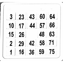 Набор для игры в Бинго с тактильными обозначениями для слепых 1