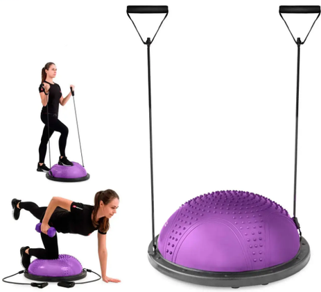Полусфера балансировочная BOSU для фитнеса и гимнастики D 59см надувная с насосом. 1