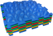 Коврик массажный, 6 пазлов с эффектом морской гальки., разноцветный, ПВХ, 25,8*25,8