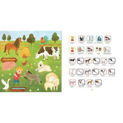 Книга з піктограмами «Зоопарк», для дітей з аутизмом, соціальна історія з навичками звуконаслідування. 4