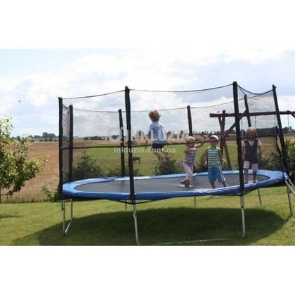 Батут FunFit 465 см з сіткою і драбина (3 місця) 2