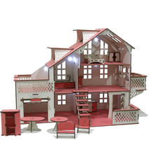 Ігровий набір Ляльковий будинок великий 85х35х55 з гаражем з підсвіткою 1