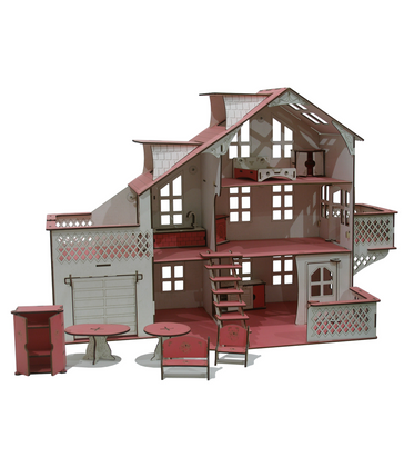 Игровой набор Кукольный дом большой 85х35х55 с гаражом с подсветкой 2