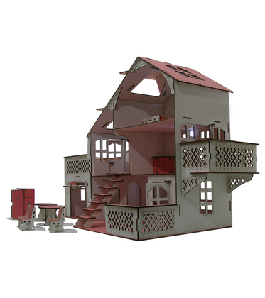 Игровой набор Кукольный дом большой 85х35х55 с гаражом с подсветкой 4