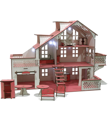 Игровой набор Кукольный дом большой 85х35х55 с гаражом с подсветкой 1
