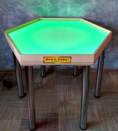 Шестикутний стіл для пісочної терапії зі світлодіодною кольоровою стрічкою 7