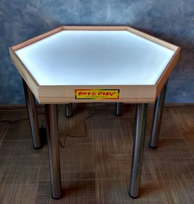Шестикутний стіл для пісочної терапії зі світлодіодною кольоровою стрічкою 3