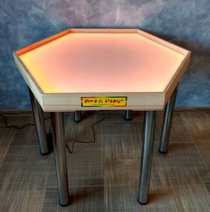 Шестикутний стіл для пісочної терапії зі світлодіодною кольоровою стрічкою 6