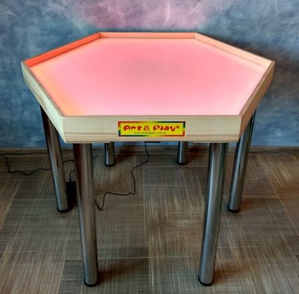 Шестикутний стіл для пісочної терапії зі світлодіодною кольоровою стрічкою 5