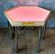Шестикутний стіл для пісочної терапії зі світлодіодною кольоровою стрічкою, різнокольоровий, Ясень, 100х87х8, дуб