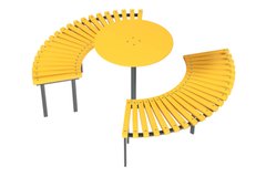 Скамейка Солнце со столиком 1
