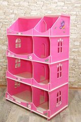 Домик кукольный - шкаф с росписью розовый 1