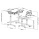 Комплект парта і стілець-трансформери BAMBINO, сірий, від 3-ох до 11-ти років, 15, Навчальний стіл для однієї дитини, 17,7 кг