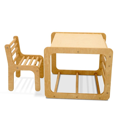 Дерев'яний комплект Крісло та столик Кубік 2