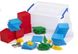 Классный набор пластиковых базовых математических кубов четыре цвета в контейнере