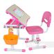 Комплект парта і стілець-трансформери BAMBINO, Рожевий, від 3-ох до 11-ти років, 15, Навчальний стіл для однієї дитини, 17,7 кг