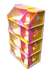 Домик кукольный - шкаф с росписью радужный 1