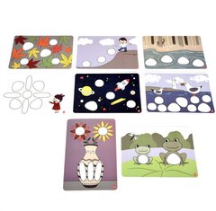 Радужная галька Эко набор натуральных цветов с карточками 1