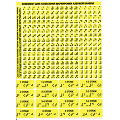 Набір брайлівських літер і цифр для сліпих на самоклейці 1