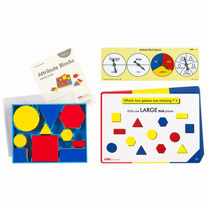 Блоки Дьєнеша "Вивчаємо кольори, фігури, розміри" з картками та спінером, 60 блоків 2
