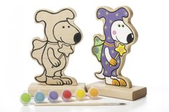 Деревянная игра-раскраска Собачка волшебник с красками 1