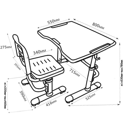 Комплект парта і стілець трансформери Vivo II 3