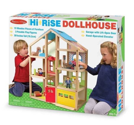 Кукольный домик с подъемником и мебелью 4