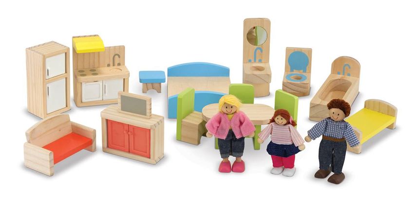 Кукольный домик с подъемником и мебелью 2