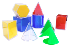 Набор прозрачных геометрических фигур с цветными развертками. 1
