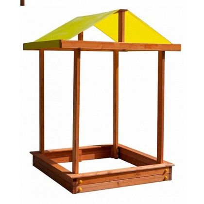Деревянная песочница с крышей и скамейками Теремок 3